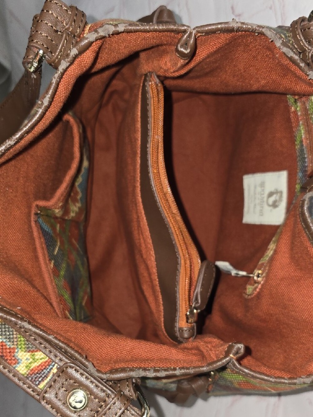 Spartina 449 Plaid Gracie Floral Shoulder Bag in Brown, Green, Blue, Red - Picture 12 of 17